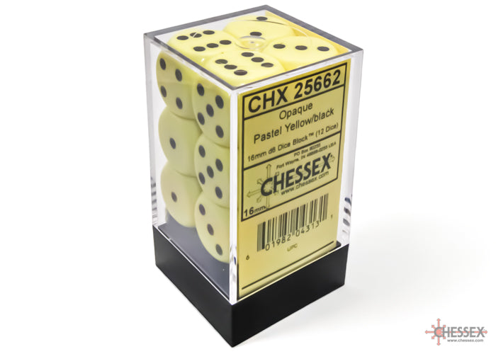 Opaque Pastel Yellow/back | 7-Dice, 16mm, 12mm, d10s by Chessex