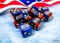 WW2 dice United States Gemini Blue-Red/white 16mm d6 Dice Block (12 dice)