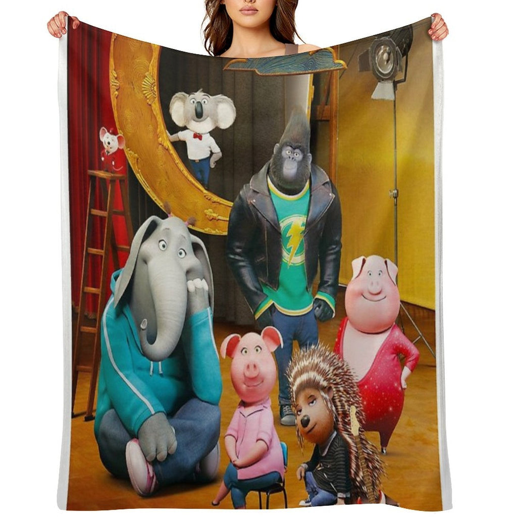 Sing (2016) Movie Poster Throw Blanket