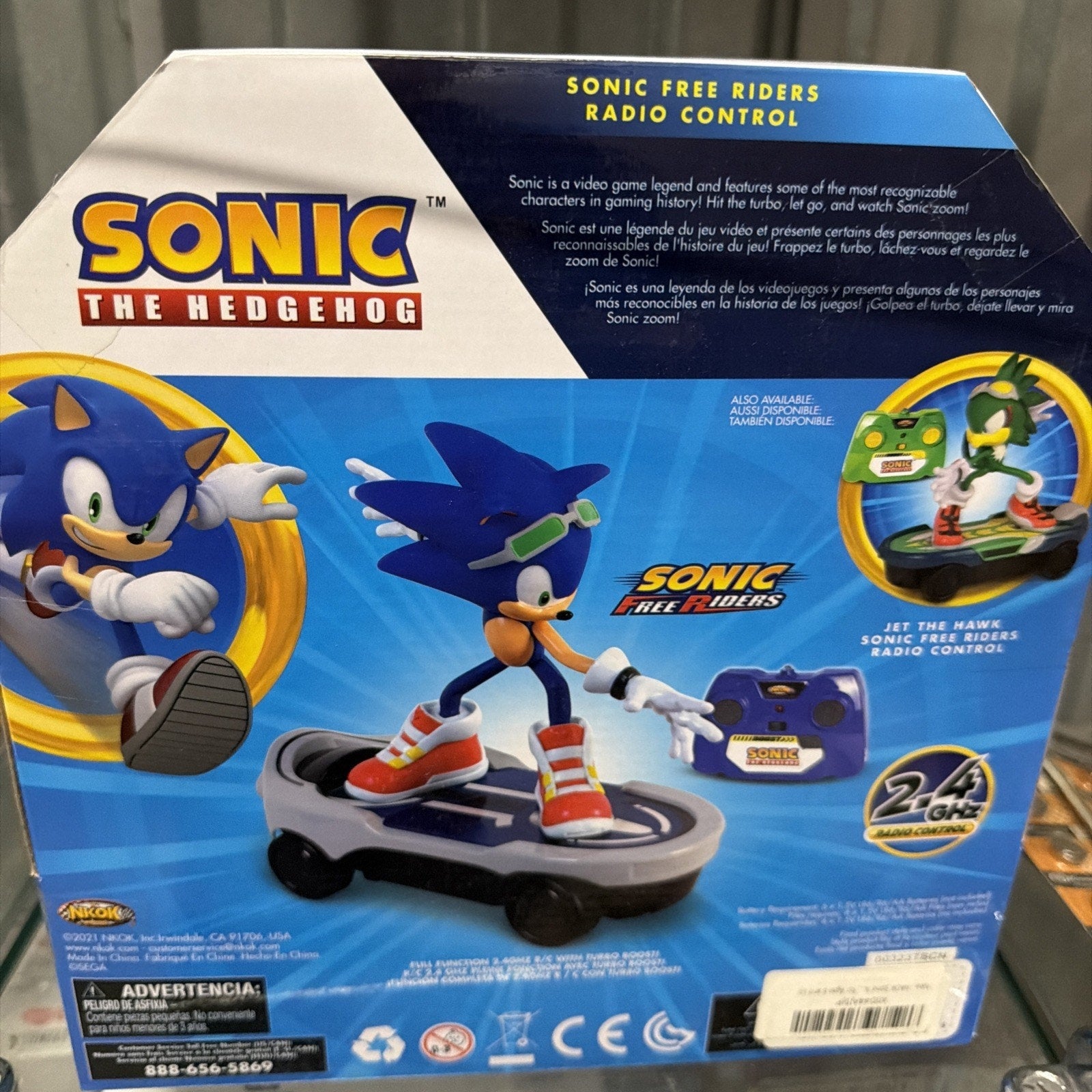 Sonic the Hedgehog Free Rider RC Remote Control Skateboard with Turbo Boost