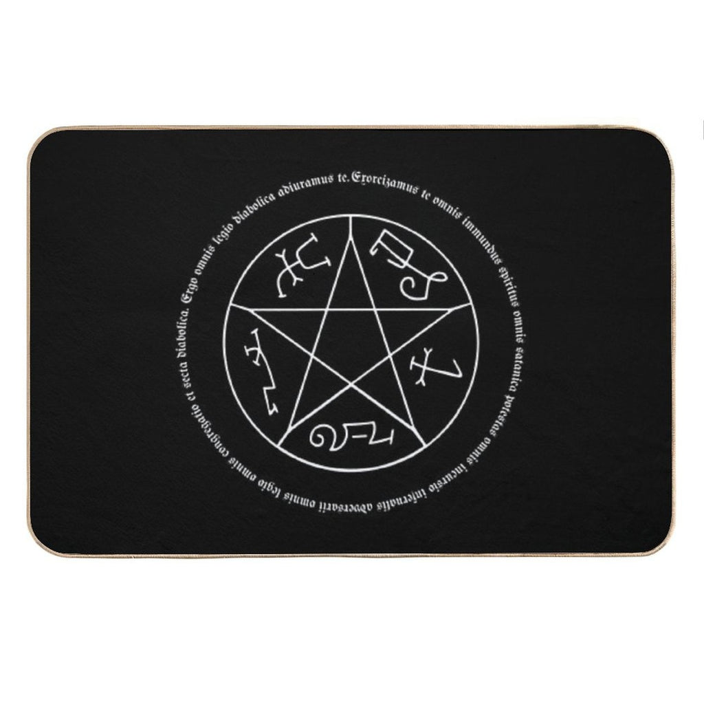 Devil's Trap with Exorcism Scripture Supernatural Quote Bath Mat