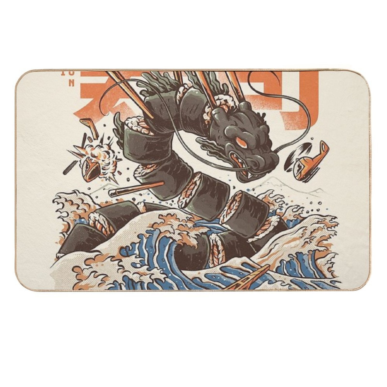 Great Sushi Dragon  Repositionable Bath Mat