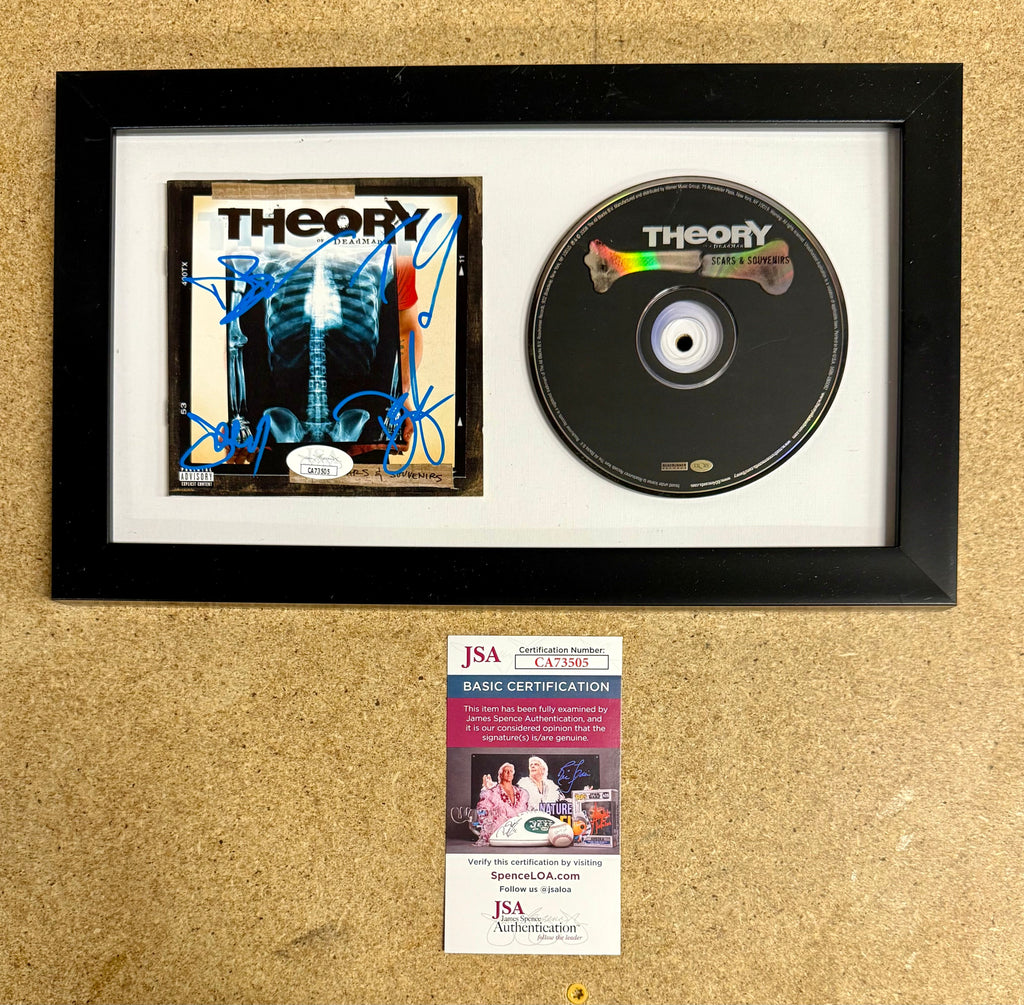 Theory Of A Deadman Complete Band Signed Scars & Souvenirs Framed CD Booklet With JSA COA