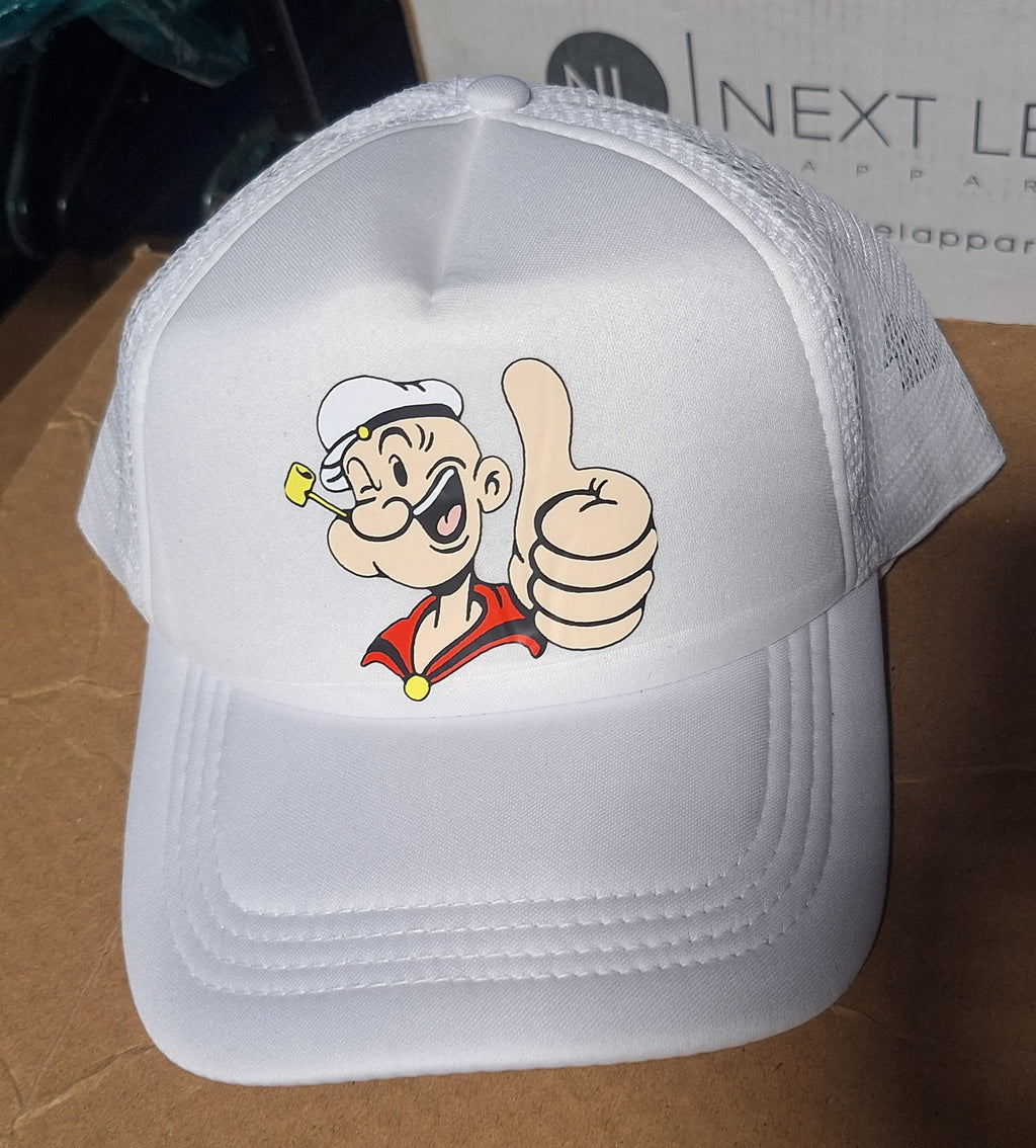 Adjustable Trucker Baseball Cap Featuring Popeye the Sailor Man