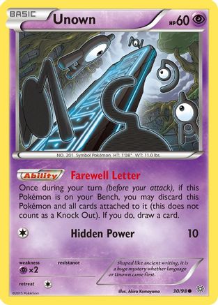 Unown 030/98 - XY  Ancient Origins