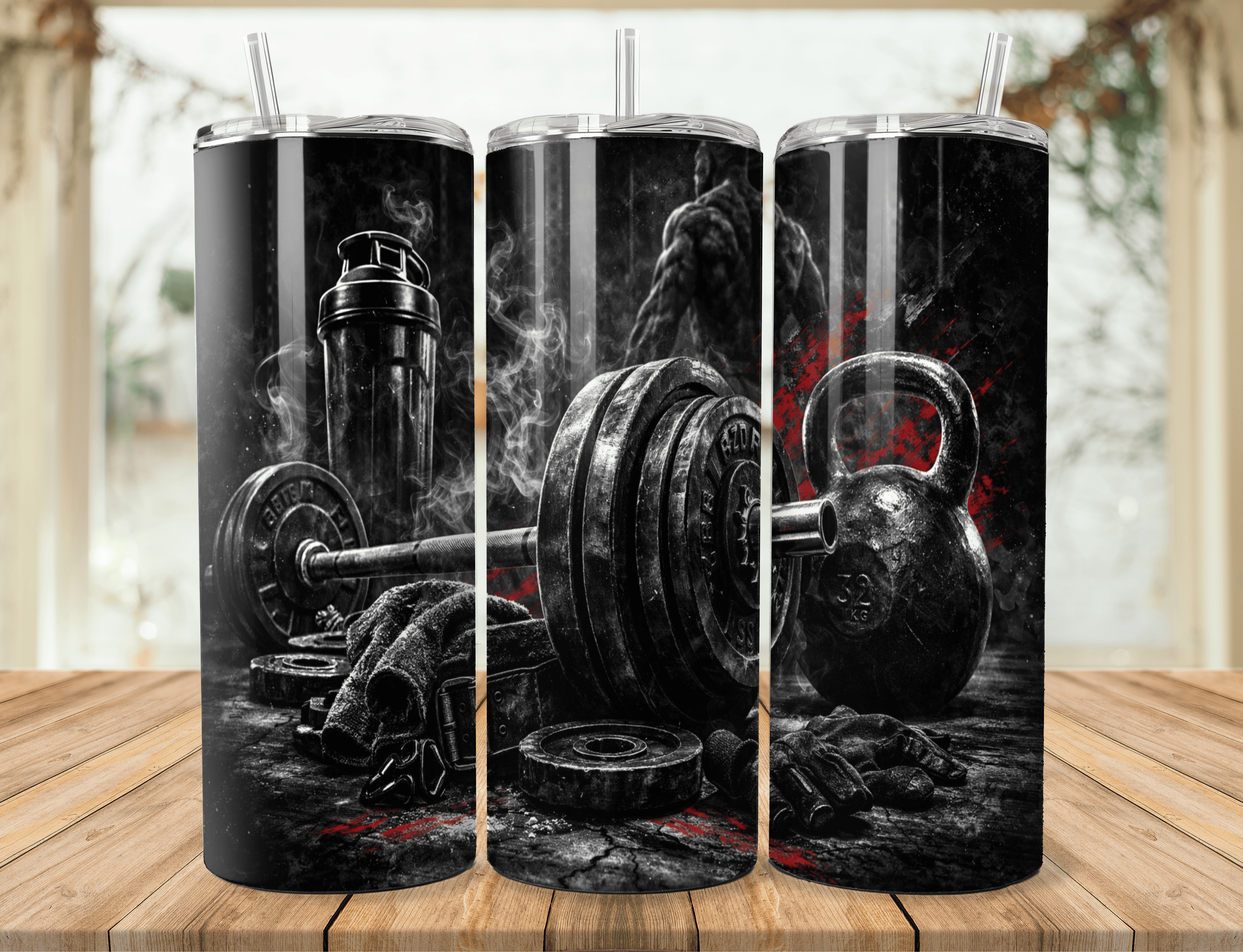 Gym Fitness 20oz Tumbler – Weightlifting Stainless Steel Tumbler – Workout & Bodybuilding drinkware