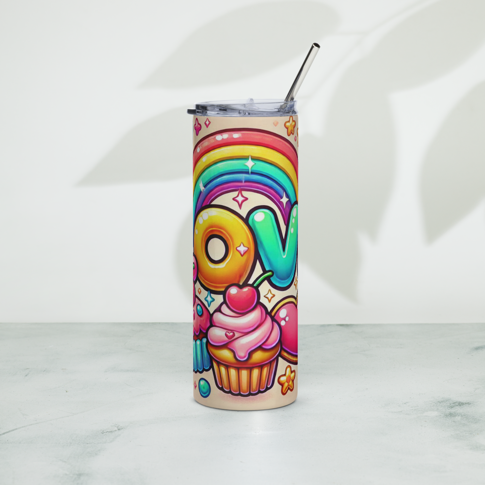 Love in Candy and Rainbows Tumbler