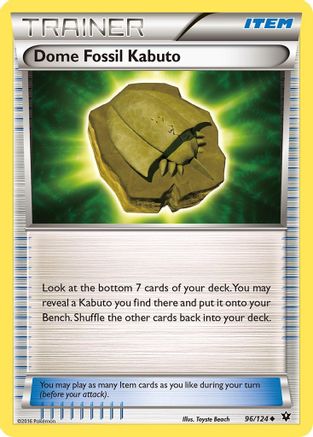 Dome Fossil Kabuto 096/124 - XY  Fates Collide Reverse Holofoil