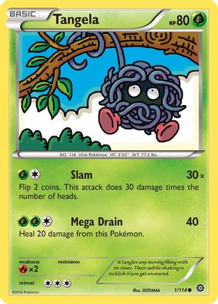 Tangela 001/114 - XY  Steam Siege Reverse Holofoil