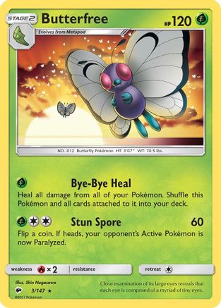 Butterfree 003/147 - SM  Burning Shadows Reverse Holofoil