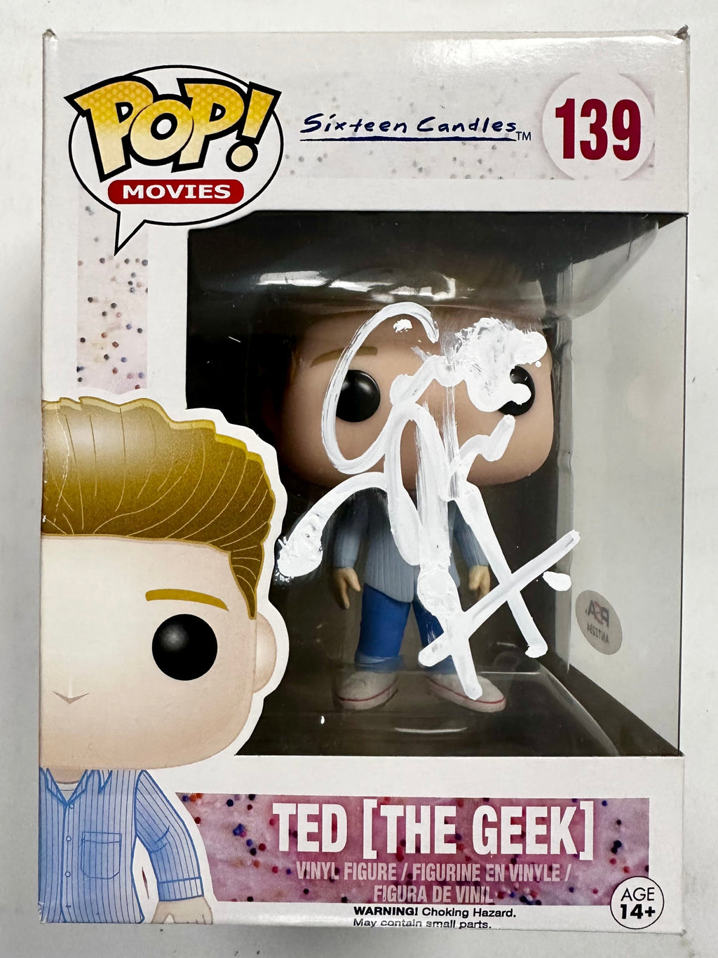 Anthony Michael Hall Signed Ted (The Geek) Sixteen Candles Funko Pop! #139 With PSA COA