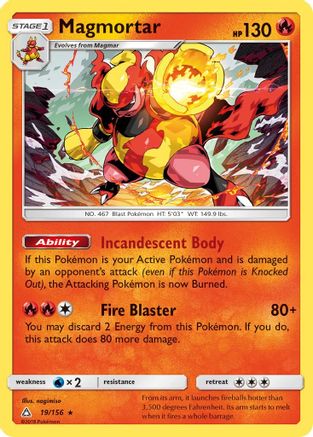 Magmortar 019/156 - SM  Ultra Prism Holofoil