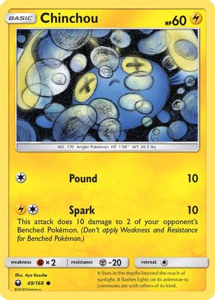 Chinchou 049/168 - SM  Celestial Storm Reverse Holofoil