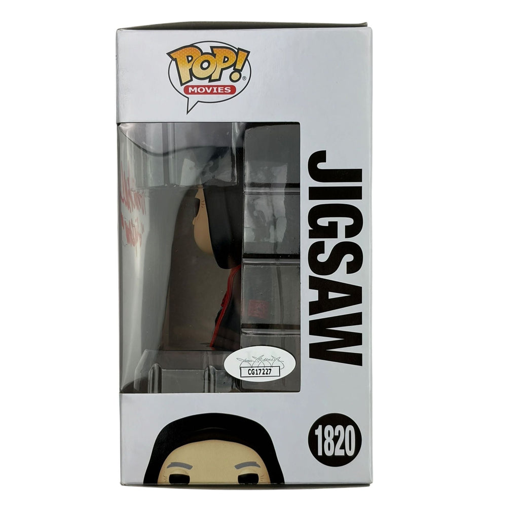 Autographed/Signed Tobin Bell Jigsaw Saw Funko Pop #1820 Movie Figurine Toy JSA COA