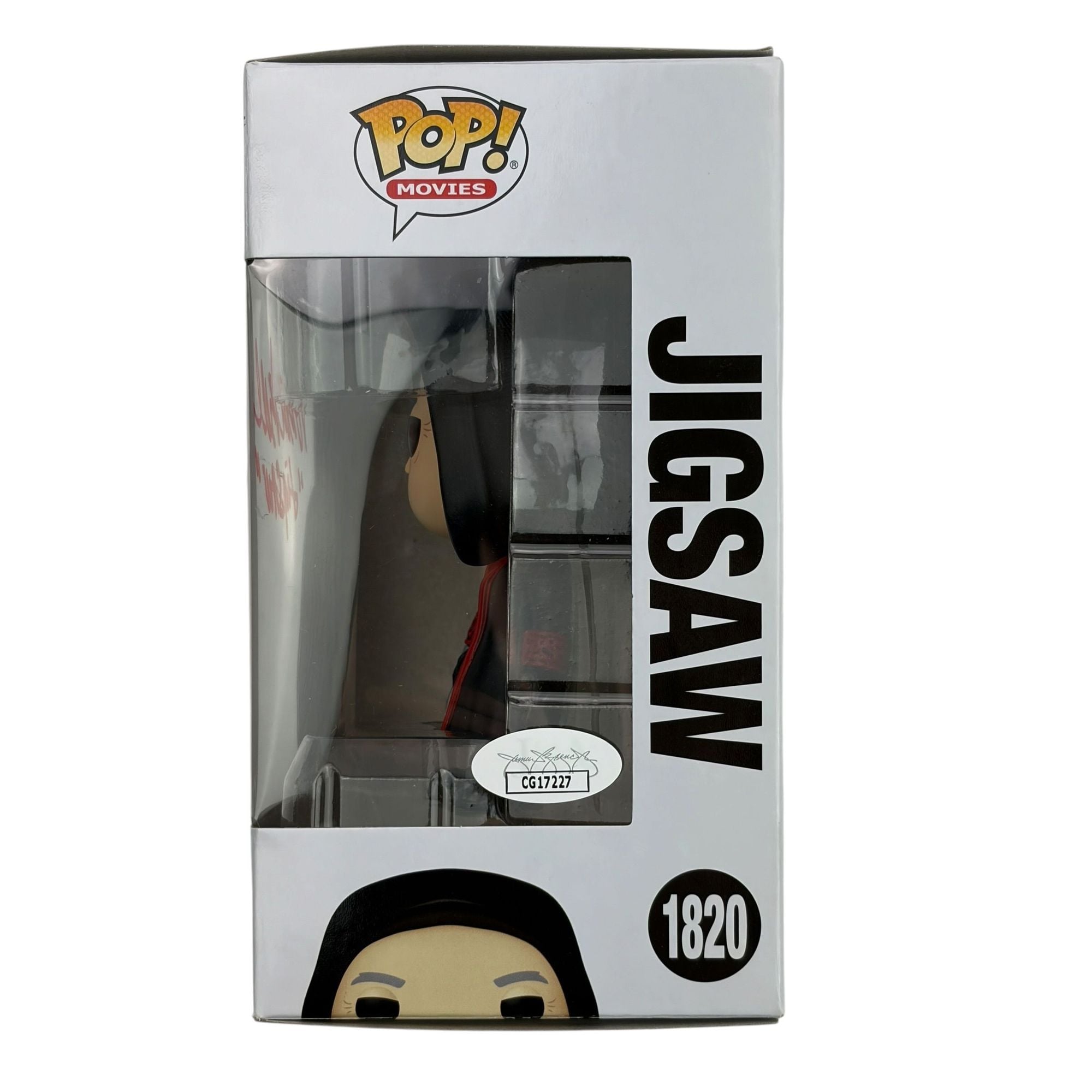 Autographed/Signed Tobin Bell Jigsaw Saw Funko Pop #1820 Movie Figurine Toy JSA COA