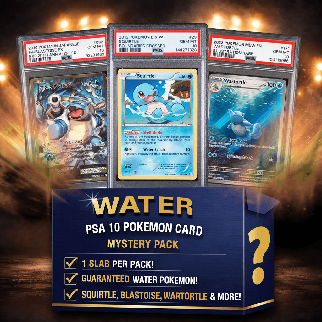 Water Energy Type Pokemon PSA 10 Graded Card Mystery Pack Trading Card Game