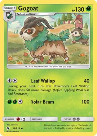 Gogoat 036/214 - SM  Lost Thunder Reverse Holofoil
