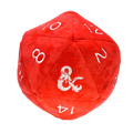 D20 Jumbo Plush Dice - D&D Red and White