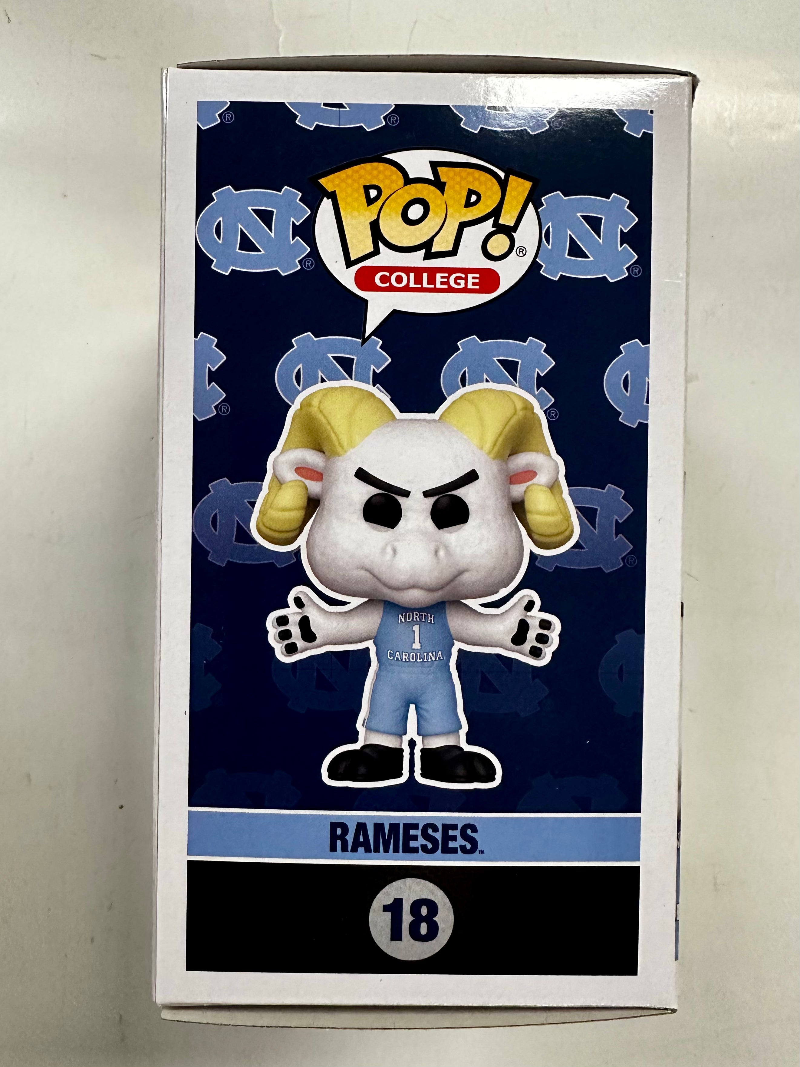 Coach Mack Brown Signed NCAA Ramses #18 UNC North Carolina Tar Heels Funko Pop With JSA COA