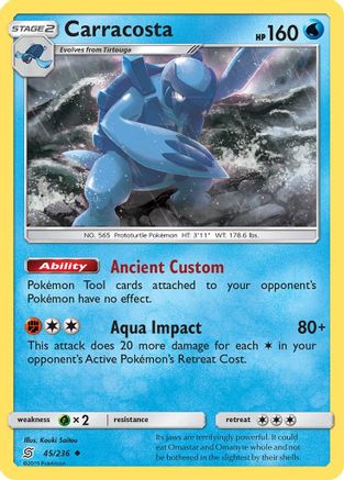 Carracosta 045/236 - SM  Unified Minds Reverse Holofoil