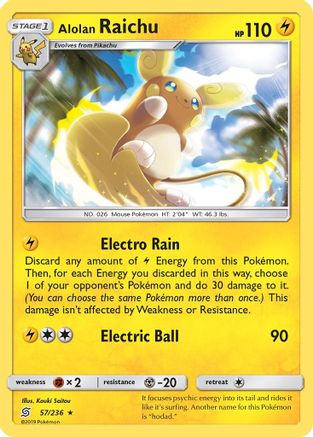 Alolan Raichu 057/236 - SM  Unified Minds Reverse Holofoil
