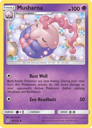 Musharna 089/236 - SM  Unified Minds Reverse Holofoil