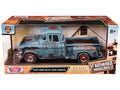 1955 GMC Blue Chip Pickup Truck Matt Blue (Rusted) "Weathered Treasures" Series 1/24 Diecast Model Car by Motormax  free shipping USA