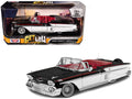 1958 Chevrolet Impala Convertible Lowrider Black and White with Red Interior "Get Low" Series 1/24 Diecast Model Car by Motormax  free shipping USA