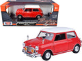1961-1967 Morris Mini Cooper Red with White Top "Timeless Legends" 1/18 Diecast Model Car by Motormax  free shipping USA