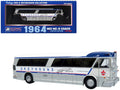 1964 MCI MC-5A Coach Bus "Greyhound Canada" White with Blue Stripes "Vintage Bus & Motorcoach Collection" Limited Edition to 504 pieces Worldwide 1/87 (HO) Diecast Model by Iconic Replicas  free shipping USA