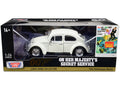 1966 Volkswagen Beetle White James Bond 007 "On Her Majesty's Secret Service" (1969) Movie "James Bond Collection" Series 1/24 Diecast Model Car by Motormax  free shipping USA