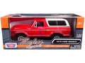 1978 Ford Bronco Custom Red and White "Timeless Legends" Series 1/24 Diecast Model Car by Motormax  free shipping USA