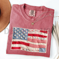 Retro American Flag Shirt – Faux Patchwork USA Tee