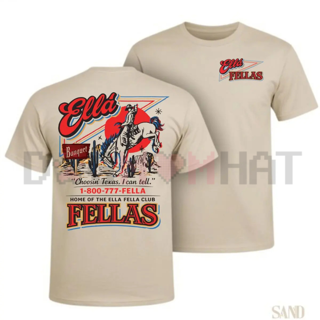 Ella Fellas T-Shirt – Vintage Cowboy Skeleton Texas Graphic Tee