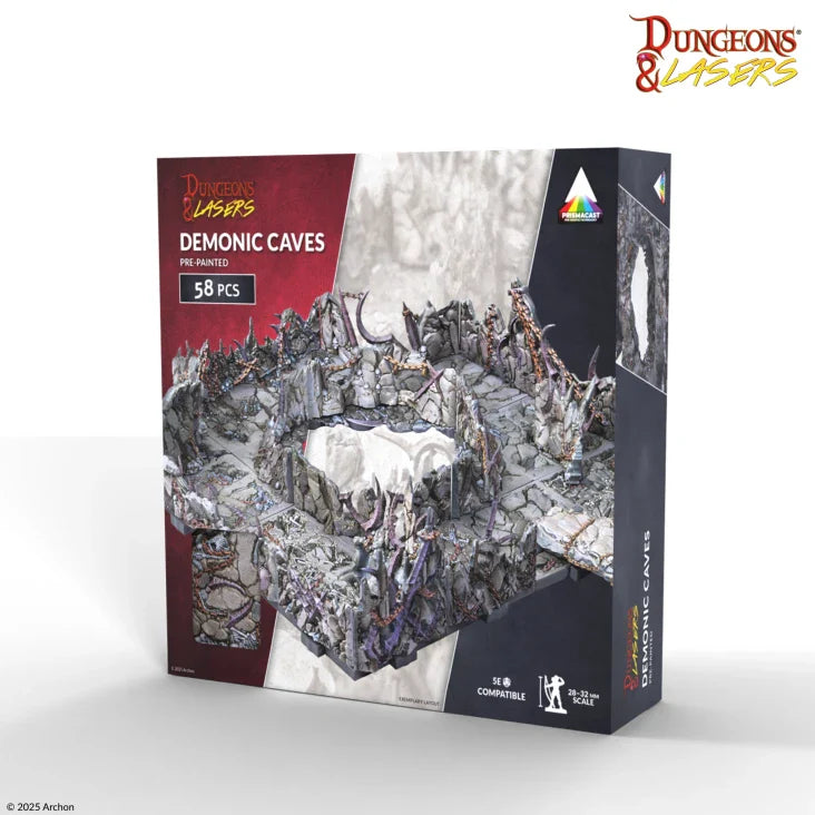 Dungeons & Lasers: Caves Series - Demonic Caves Pre-Painted Prismacast Terrain
