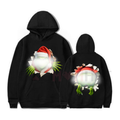 Christmas Movie Character Green Guy Through Hole 2 Sided Graphic Printed T-Shirt Hoodie