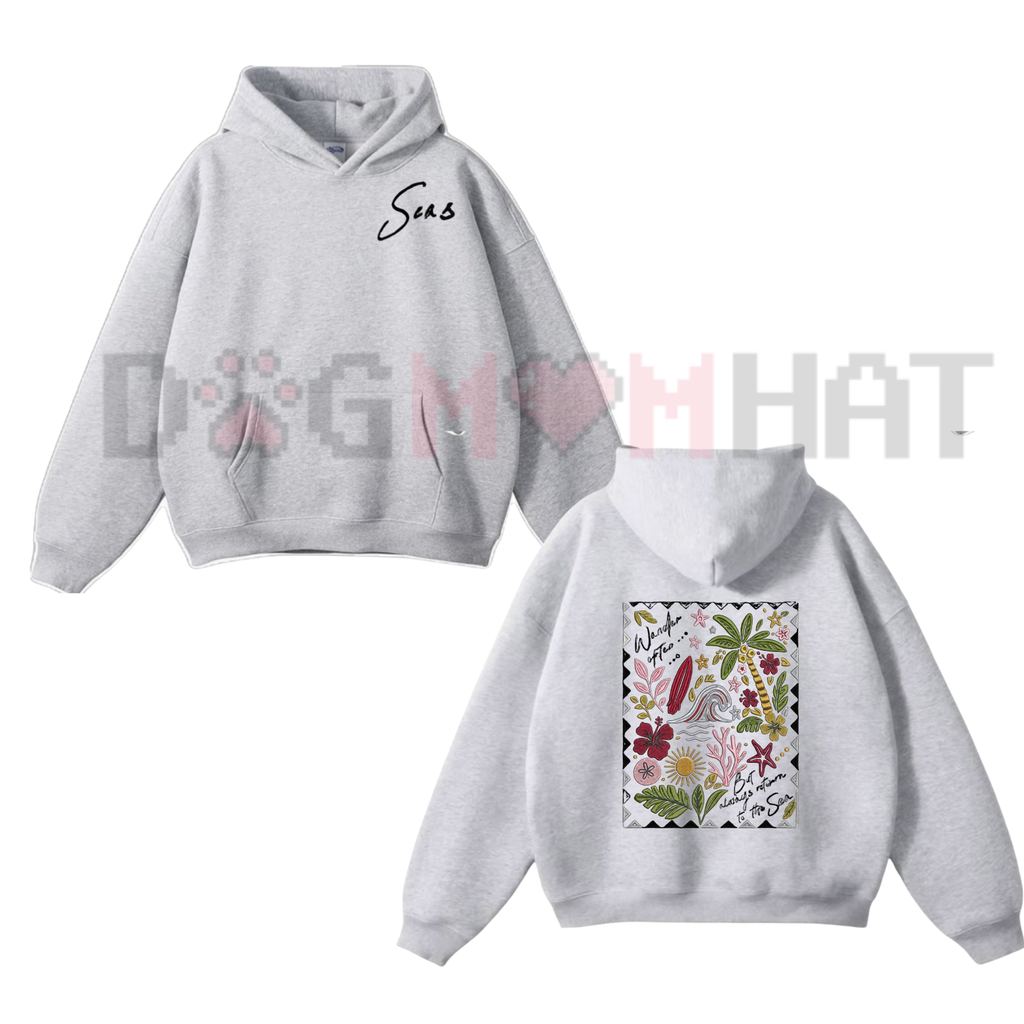 "The Sea" Embroidered Unisex Hoodie