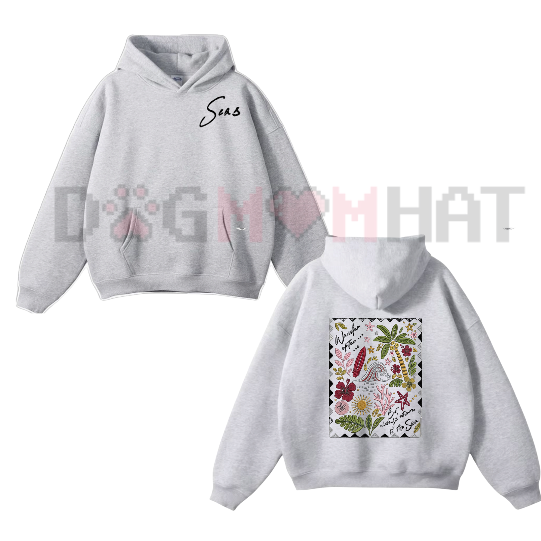 "The Sea" Embroidered Unisex Hoodie