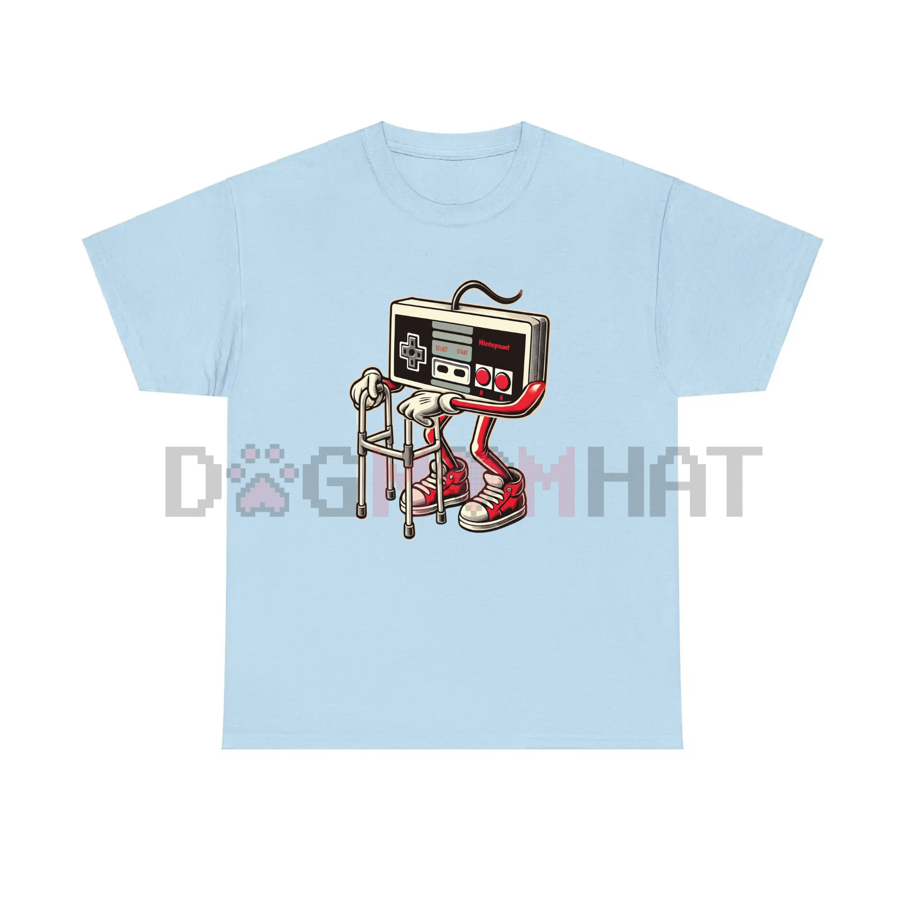 Retro Gaming Pattern T-Shirt – Fun Old Video Game Console Design, Unisex Cotton Tee
