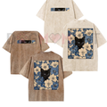 "Cat in the Flowers" Double-Sided Graphic T-Shirt