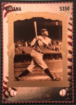 1994 Guyana Babe Ruth Sultan of Swat Stamp Cards #8 Babe Ruth