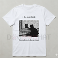 HAGBDH "I Do Not Think" Cat Tee – Goth Clothing Funny Graphic, 90s Vintage Style Trendy T-Shirts