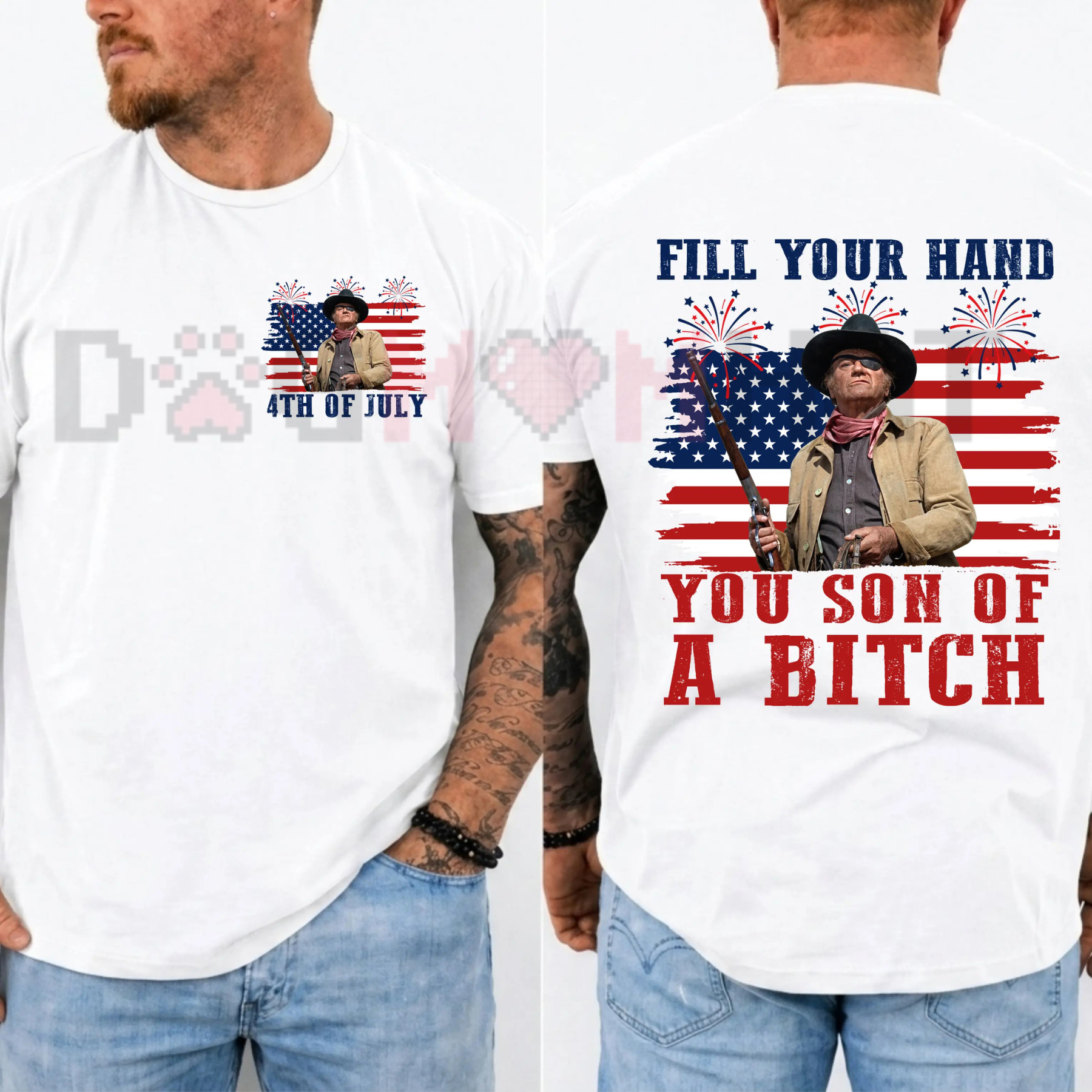 John Wayne "Fill Your Hand" Retro Independence Day T-Shirt