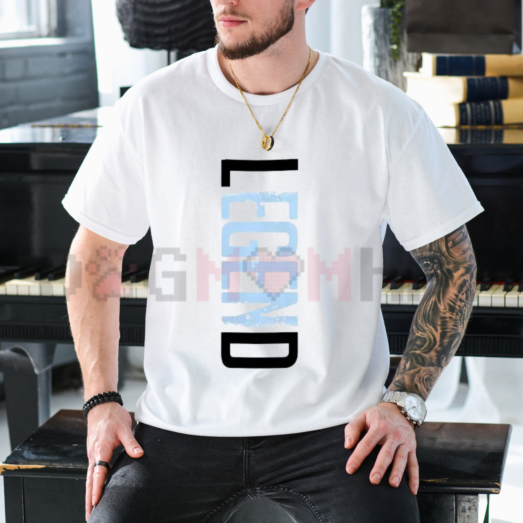 "LEGEND" Vertical Graphic Tee – Modern Minimalist Streetwear Shirt