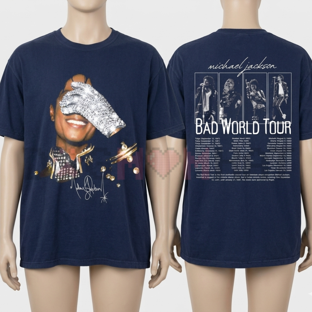 Michael Jackson 90s T-Shirt – Remastered "Bad World Tour" 2-Sided Graphic Tee