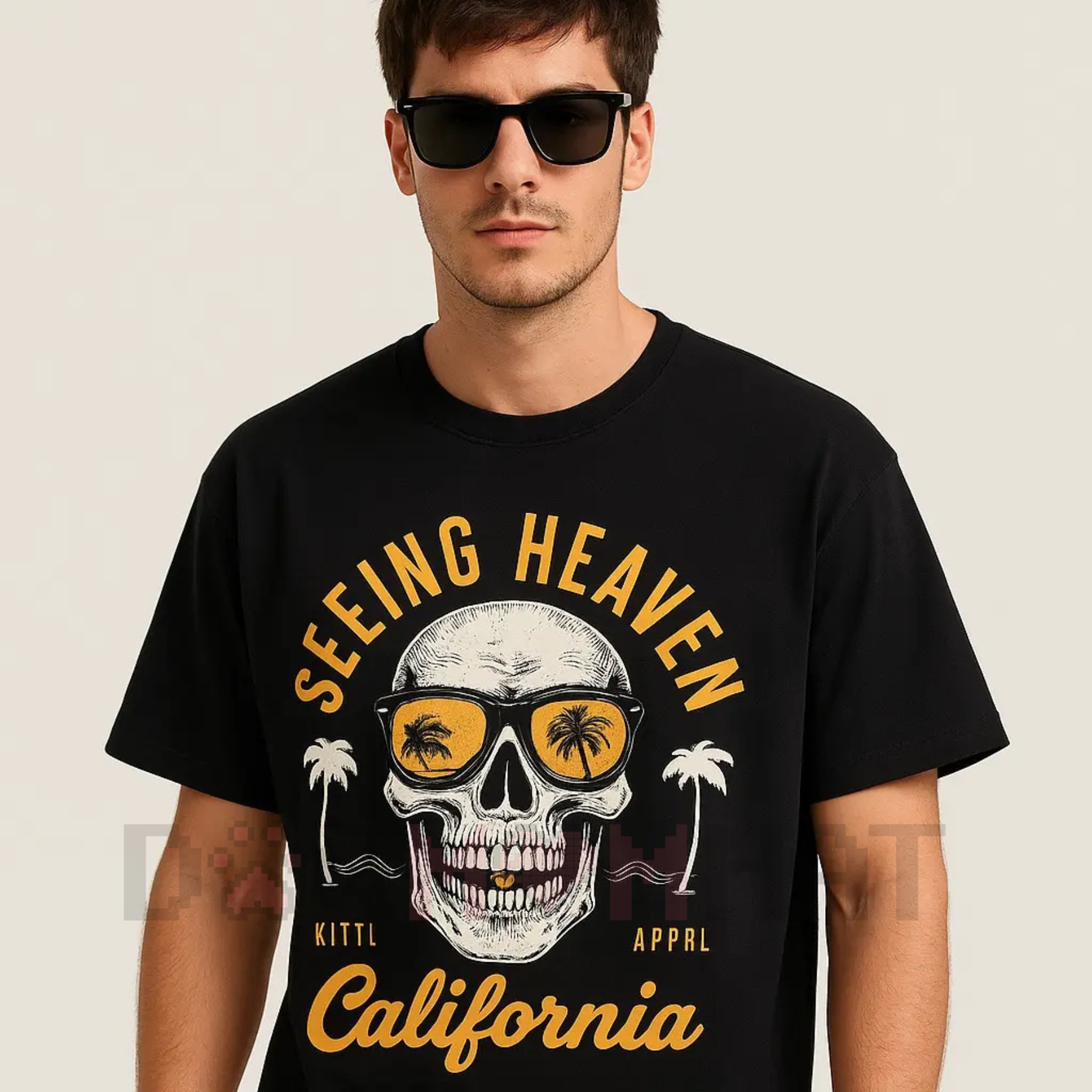 HAGBDH California Skull Graphic Tee – Vintage Streetwear Oversized T-Shirt