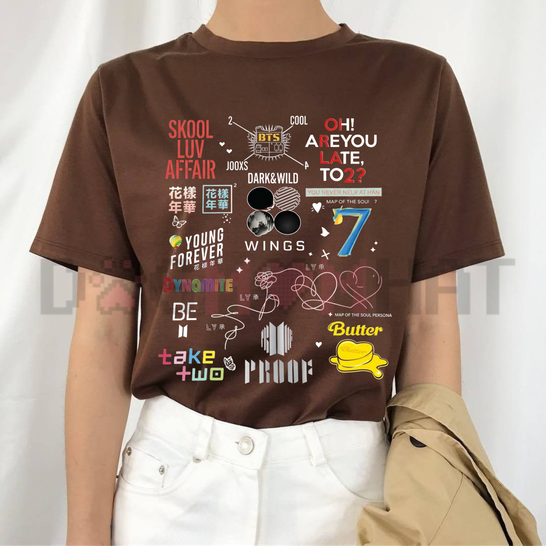 BTS Album Inspired Graphic T-Shirt – Retro K-Pop Discography Fan Tee