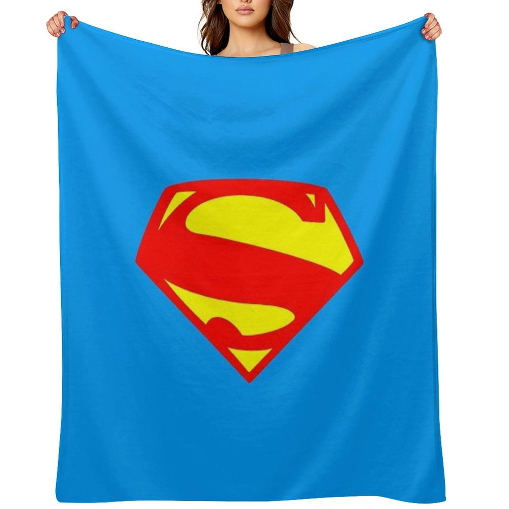 Superhero Large Comic Book Logo Shield Throw Blanket