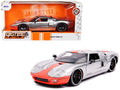 2005 Ford GT Silver with Orange Stripe "Bigtime Muscle" 1/24 Diecast Model Car by Jada  free shipping USA