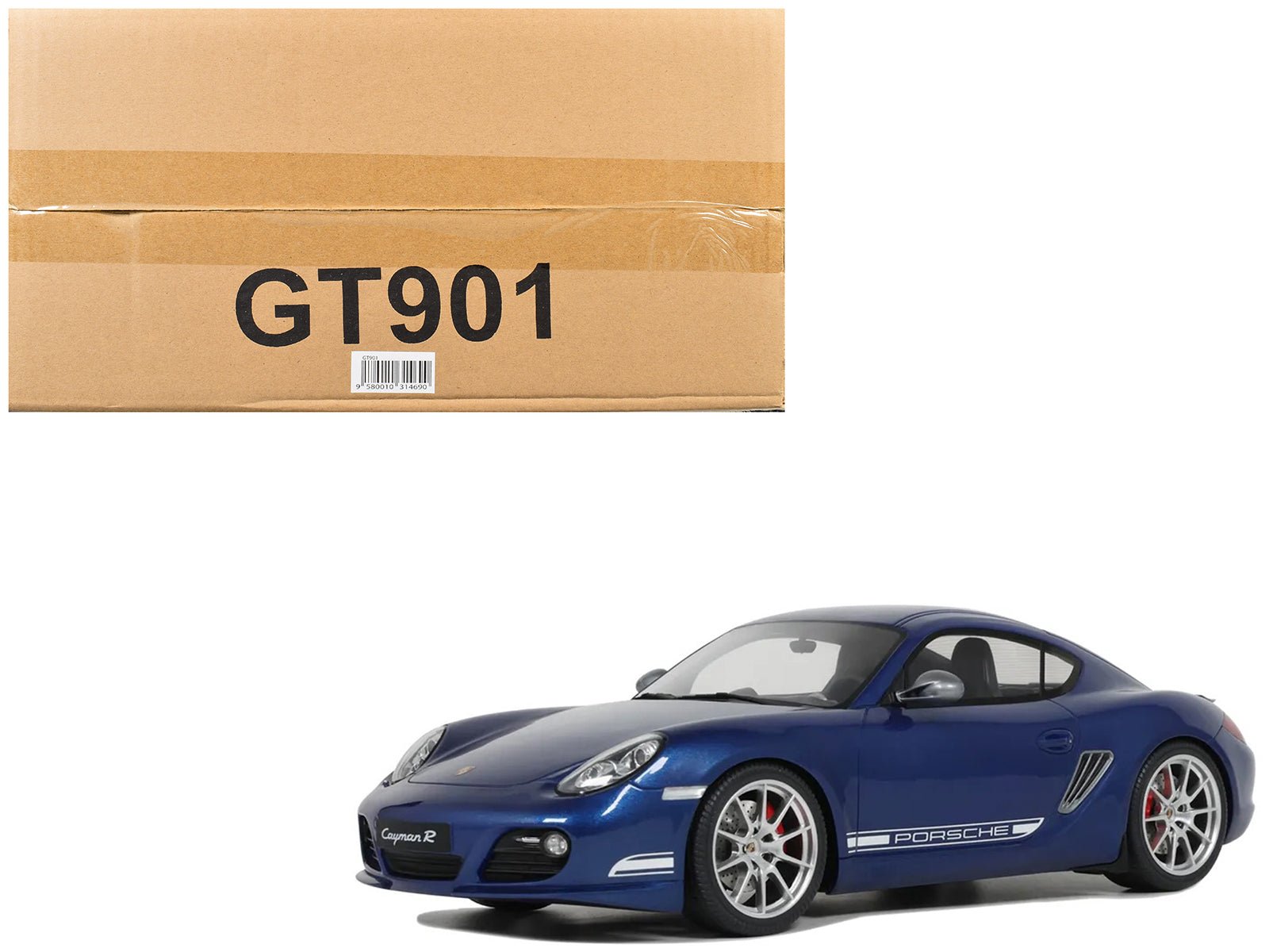 2012 Porsche Cayman R Aqua Blue Metallic 1/18 Model Car by GT Spirit  free shipping USA